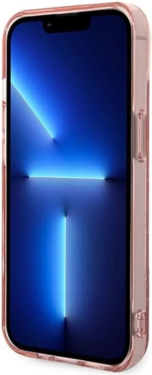 Karl Lagerfeld Monogram Vertical Stripe Hoes iPhone 14 Plus - Roze
