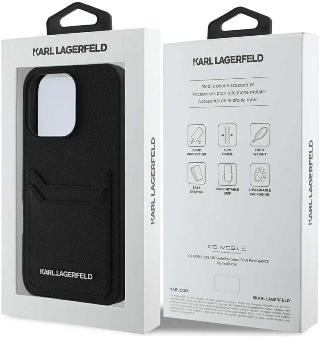 Karl Lagerfeld HC Grained PU Hoesje iPhone 16 Pro - Transparent