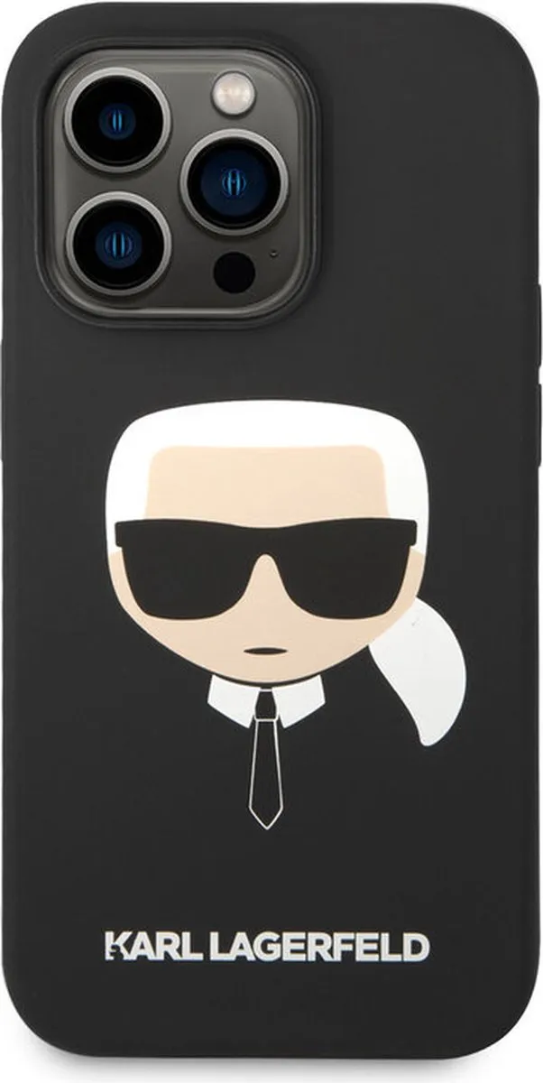 Karl Lagerfeld iPhone 14 Pro Max Hardcase - Karl’s Head - Zwart