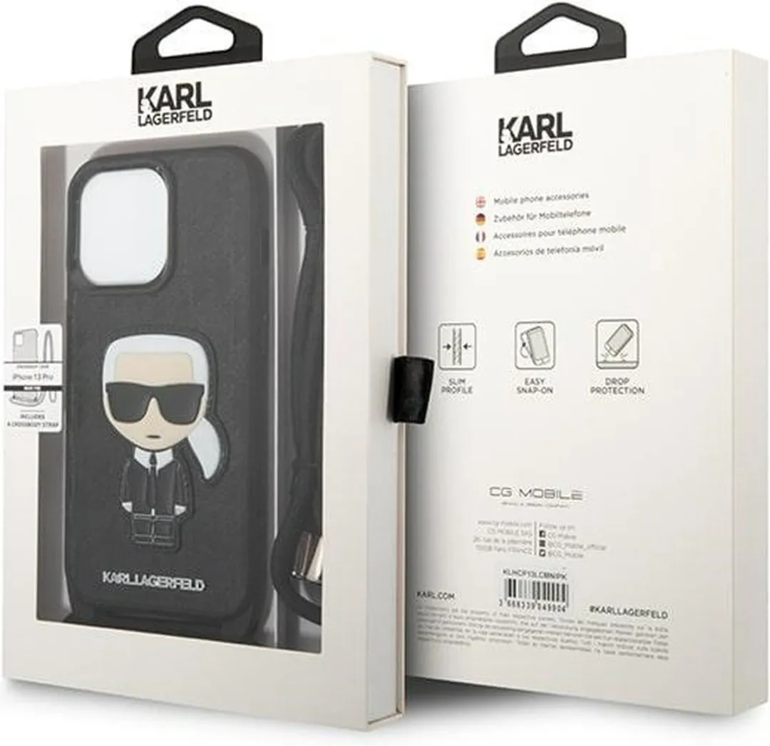 Karl Lagerfeld KLHCP13LCMNIPK iPhone 13 Pro Hoesje - Zwart