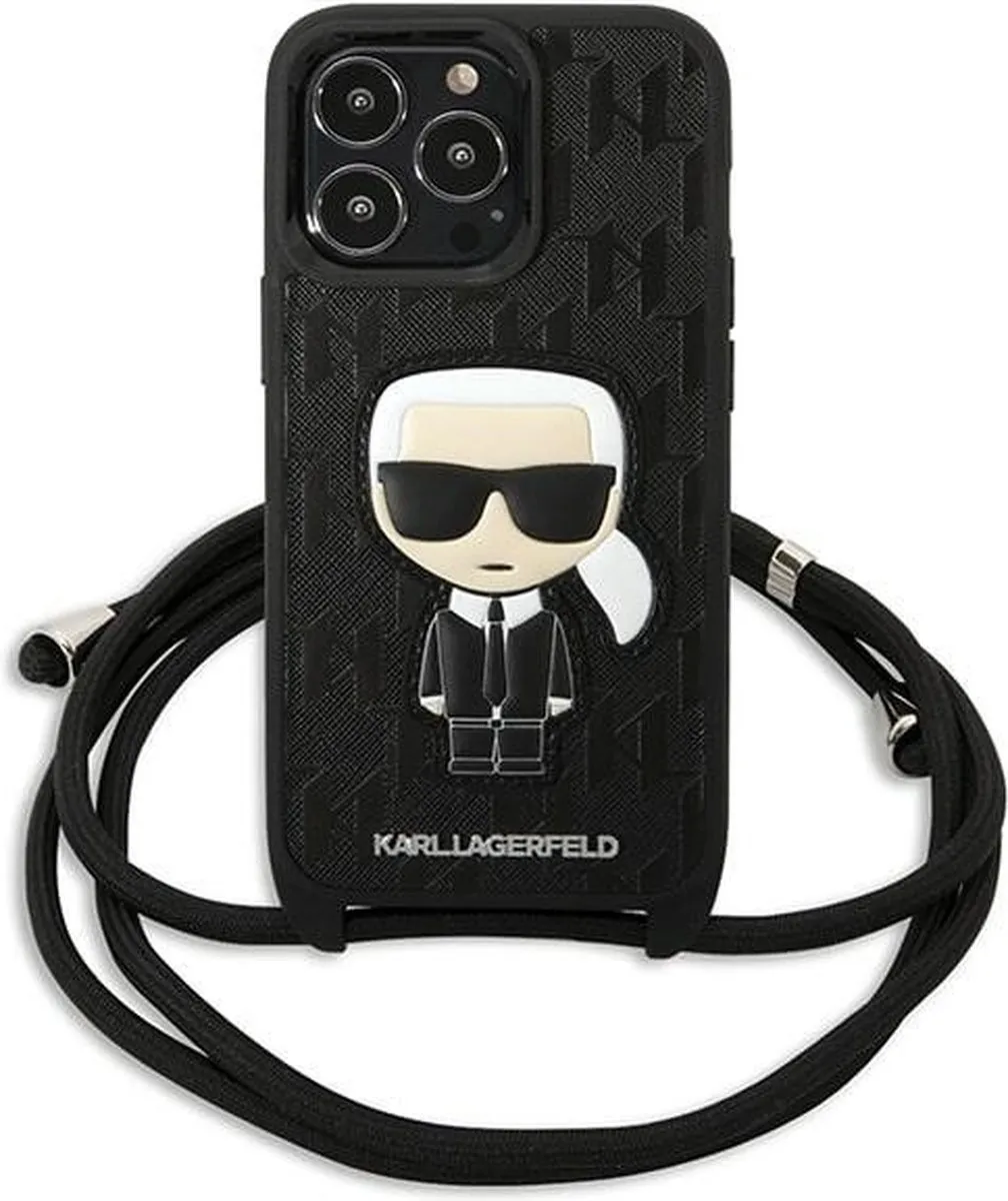 Karl Lagerfeld KLHCP13LCMNIPK iPhone 13 Pro Hoesje - Zwart