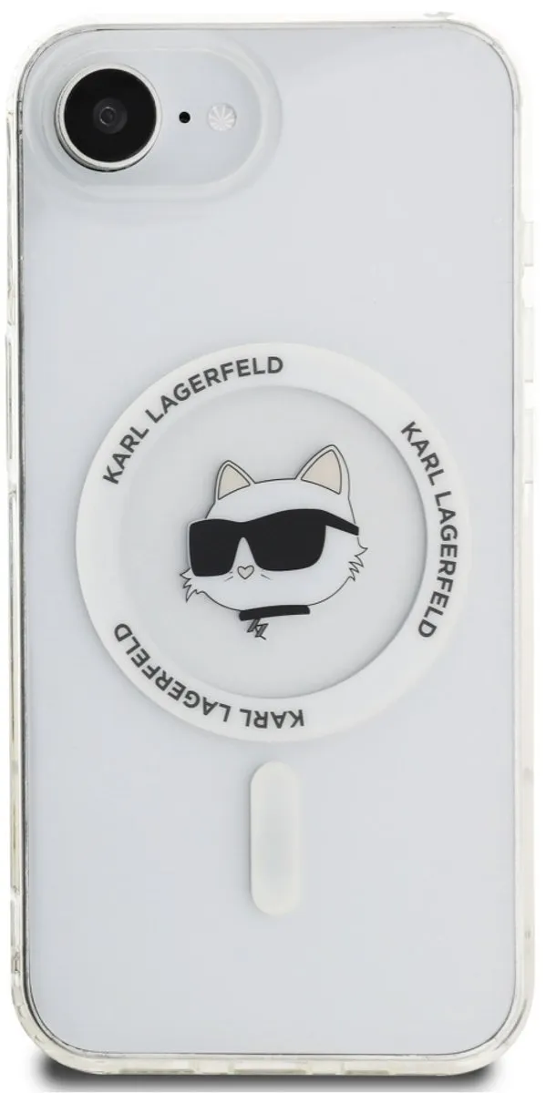 Karl Lagerfeld Choupette Hoes IML Metaal Magsafe - iPhone 16E - Transparent