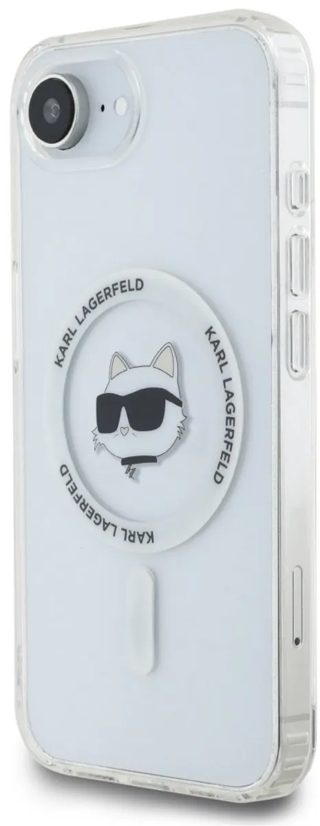 Karl Lagerfeld Choupette Hoes IML Metaal Magsafe - iPhone 16E - Transparent