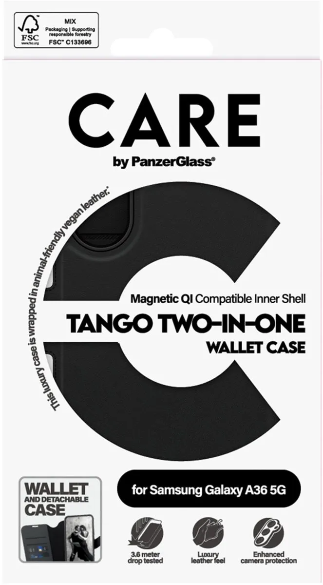 PanzerGlass Tango 2 Wallet Case CRRFTWLG38083 - Samsung Galaxy A36 - Zwart