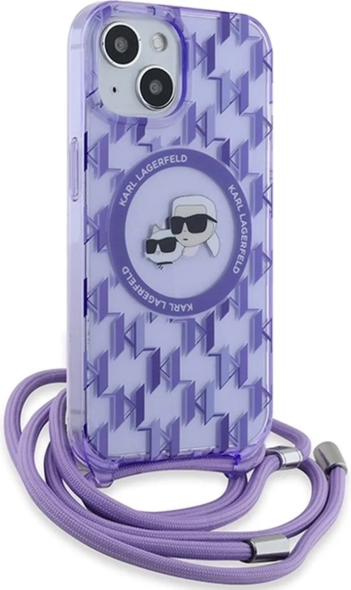 Karl Lagerfeld IML Crossbody Monogram MagSafe Hoesje - iPhone 15/14/13 - Paars - afbeelding 6 van 6