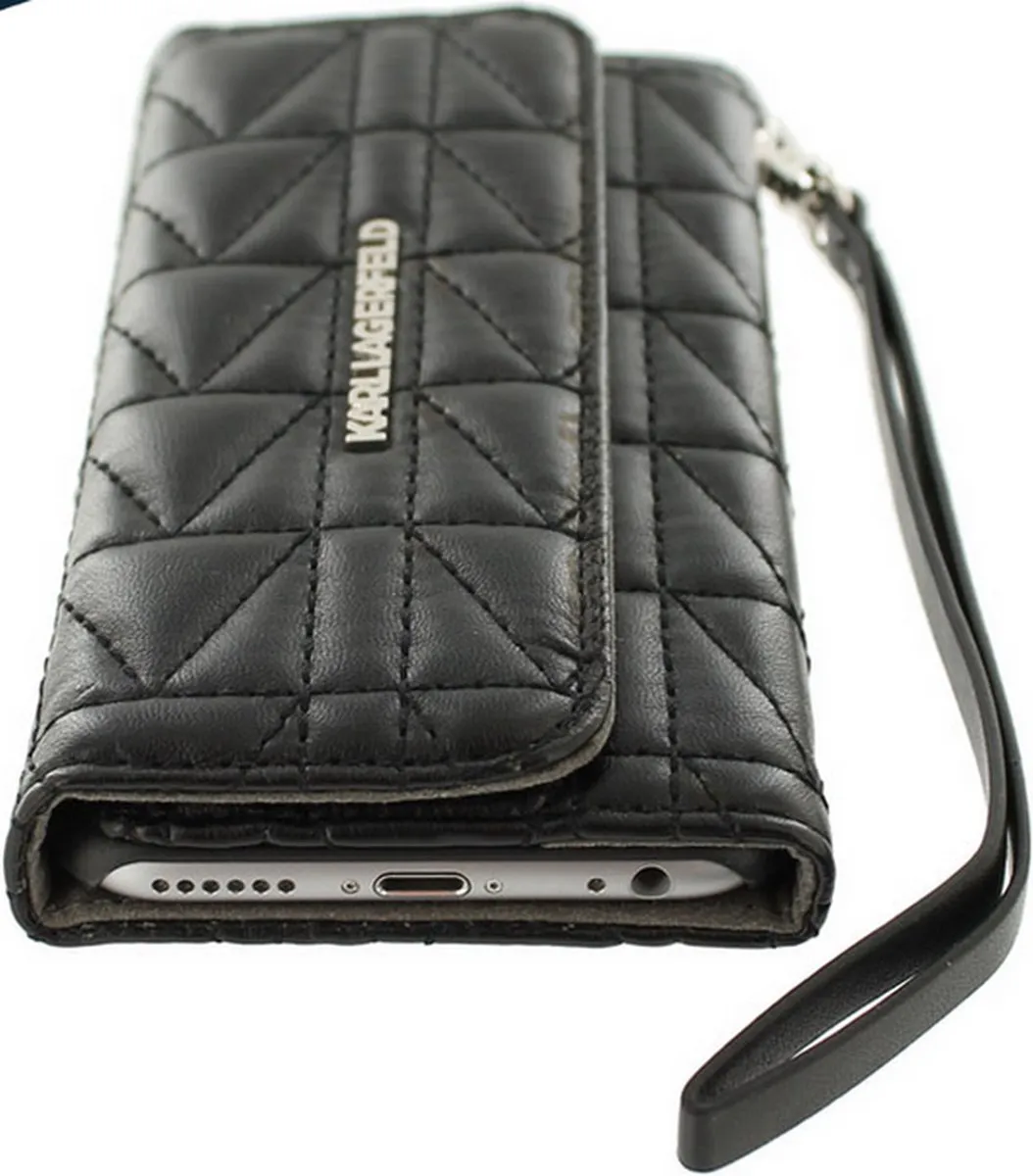 Karl Lagerfeld Kuilted Collection iPhone Hoesje 6/6S - 3 Stuks - Zwart