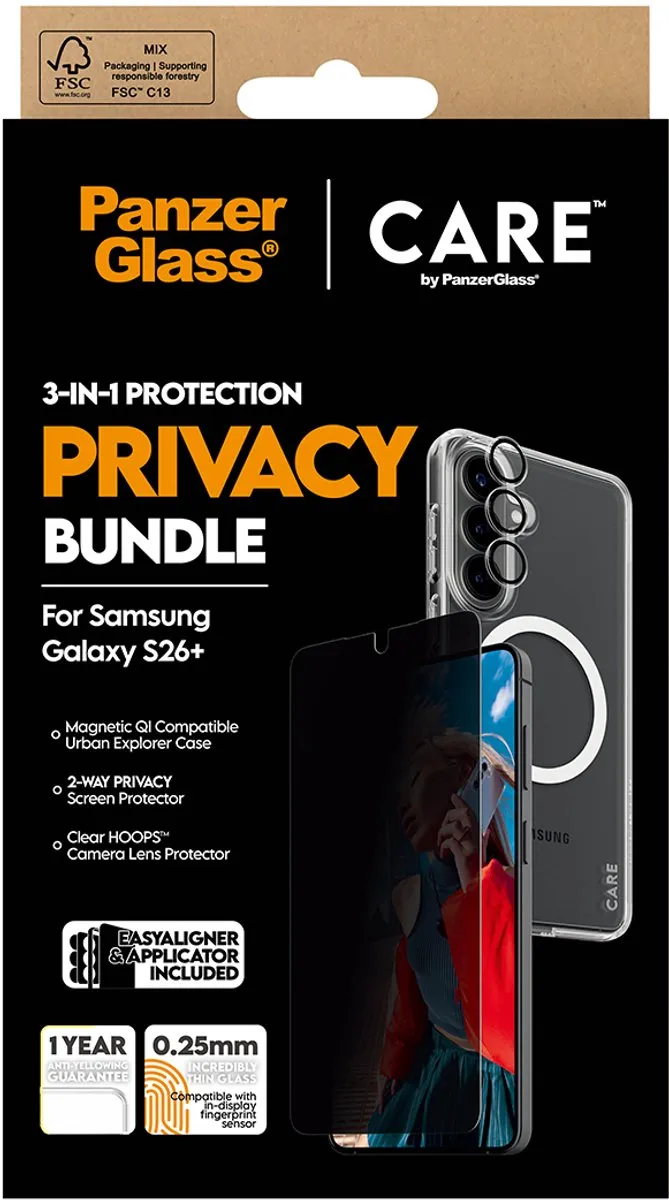 PanzerGlass CARE Privacy 3-in-1 Bundle Samsung Galaxy S26+