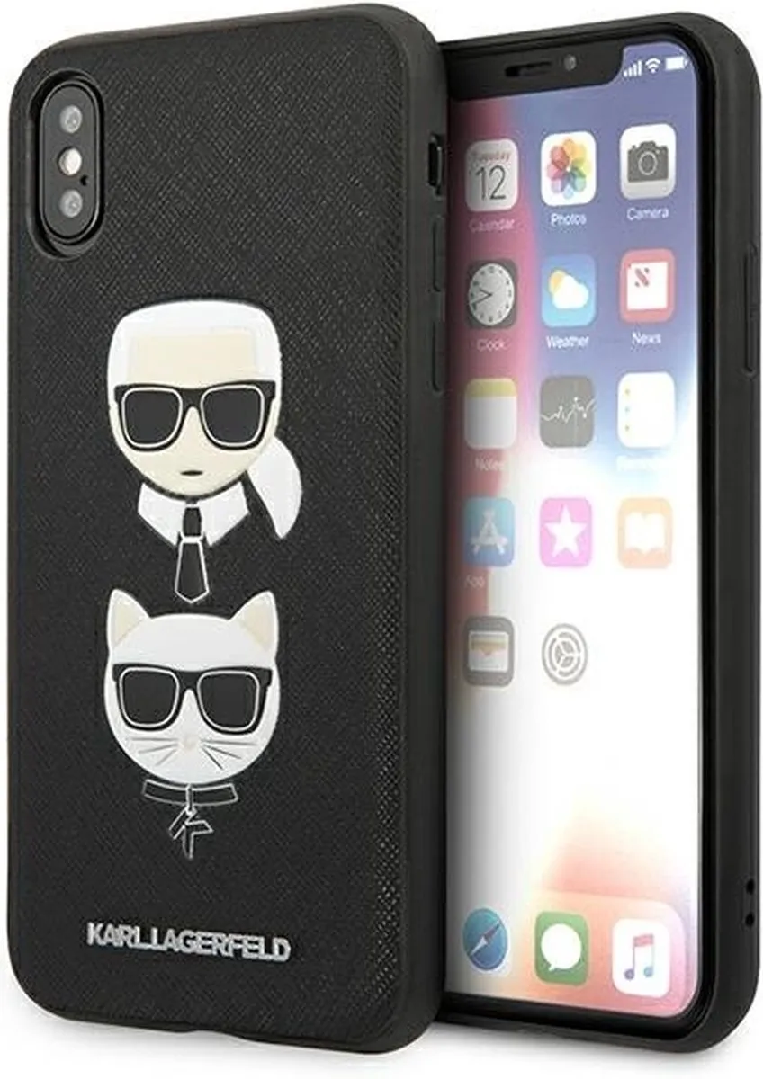 Karl Lagerfeld KLHCI65SAKICKCBK iPhone XS Max Hoesje - Zwart