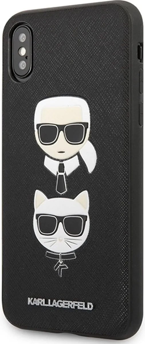 Karl Lagerfeld KLHCI65SAKICKCBK iPhone XS Max Hoesje - Zwart