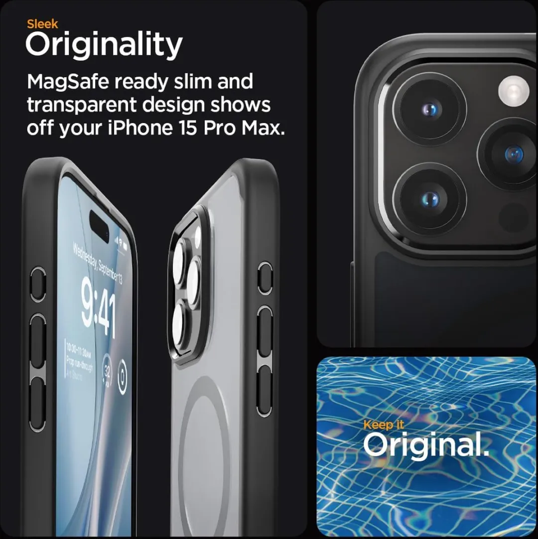 Spigen ACS06721 Back Cover Ultra Hybrid Frost - iPhone 15 Pro Max - Zwart