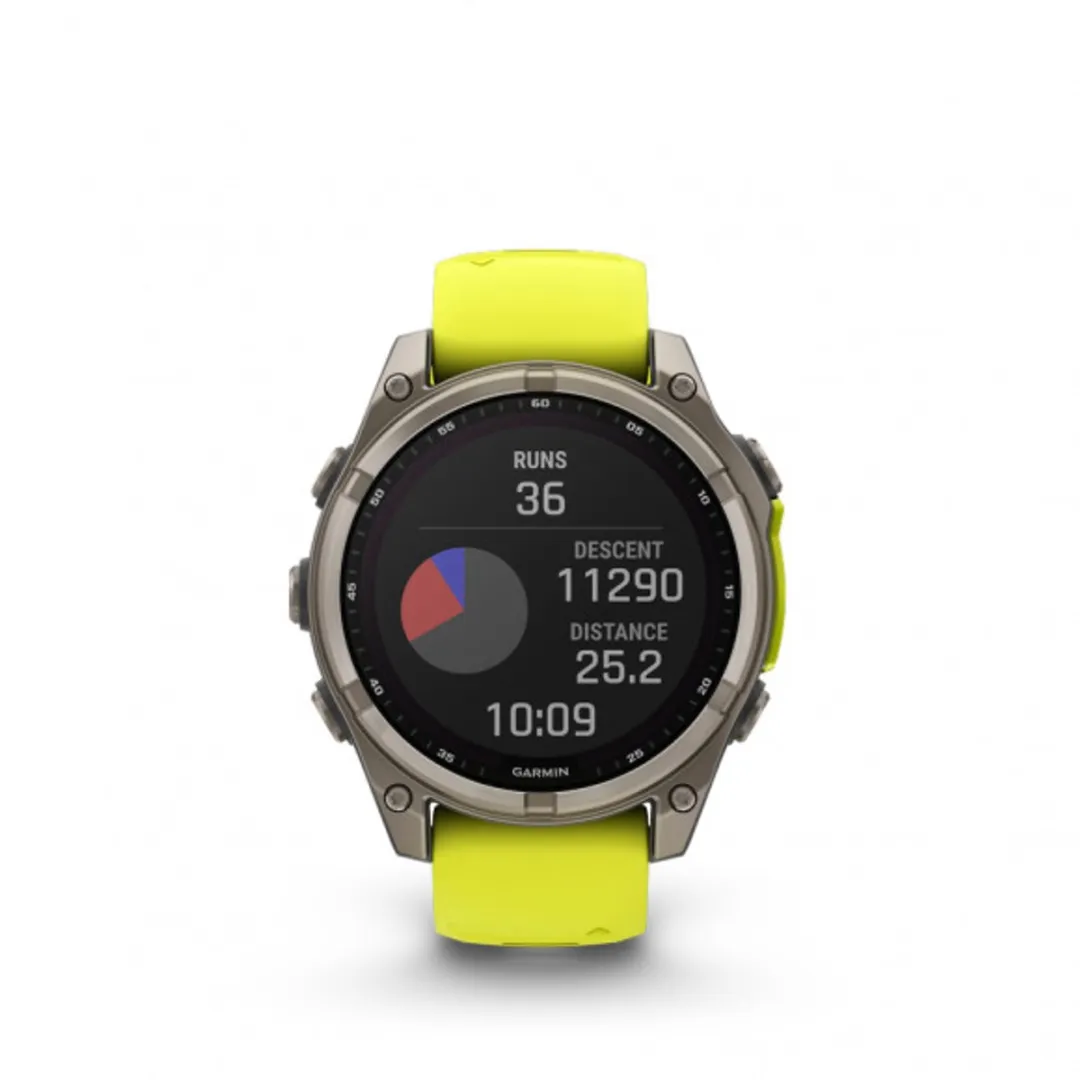 Garmin fēnix 8 51mm - Solar Sapphire - Titanium/Geel - afbeelding 6 van 6