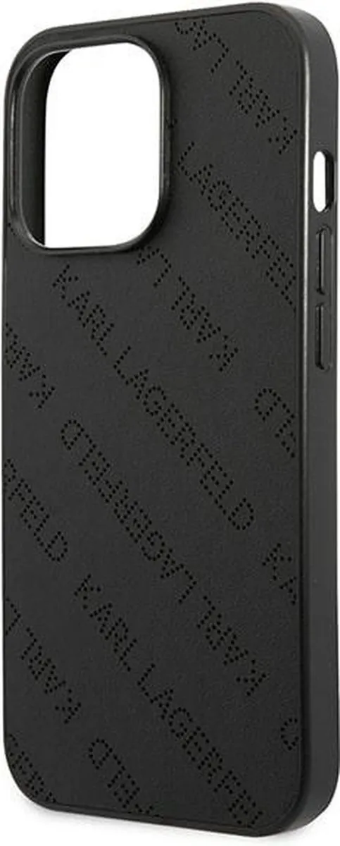 Karl Lagerfeld Perforated Allover Back Case iPhone 13 Pro - Zwart