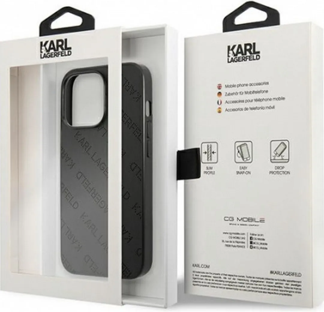 Karl Lagerfeld Perforated Allover Back Case iPhone 13 Pro - Zwart