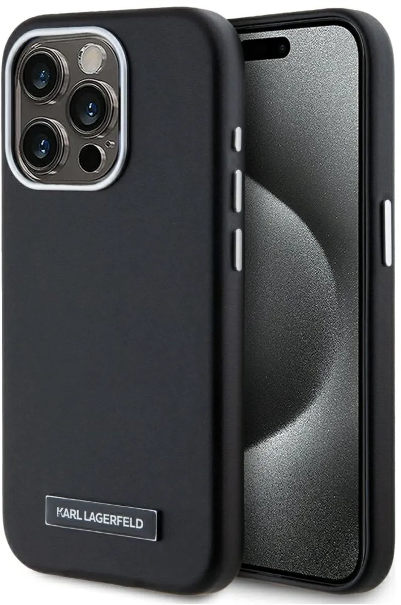 Karl Lagerfeld FW Metalen Plaat Hoesje iPhone 15 Pro