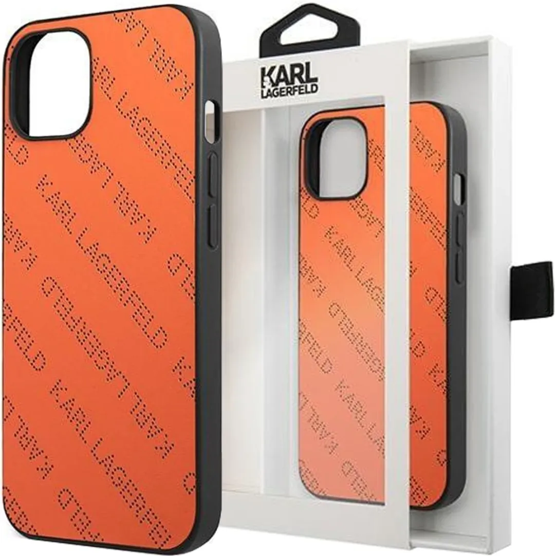 Karl Lagerfeld Perforated Allover Back Case KLHCP13SPTLO - Oranje