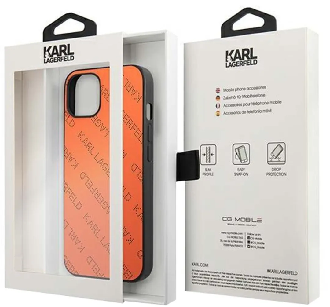 Karl Lagerfeld Perforated Allover Back Case KLHCP13SPTLO - Oranje