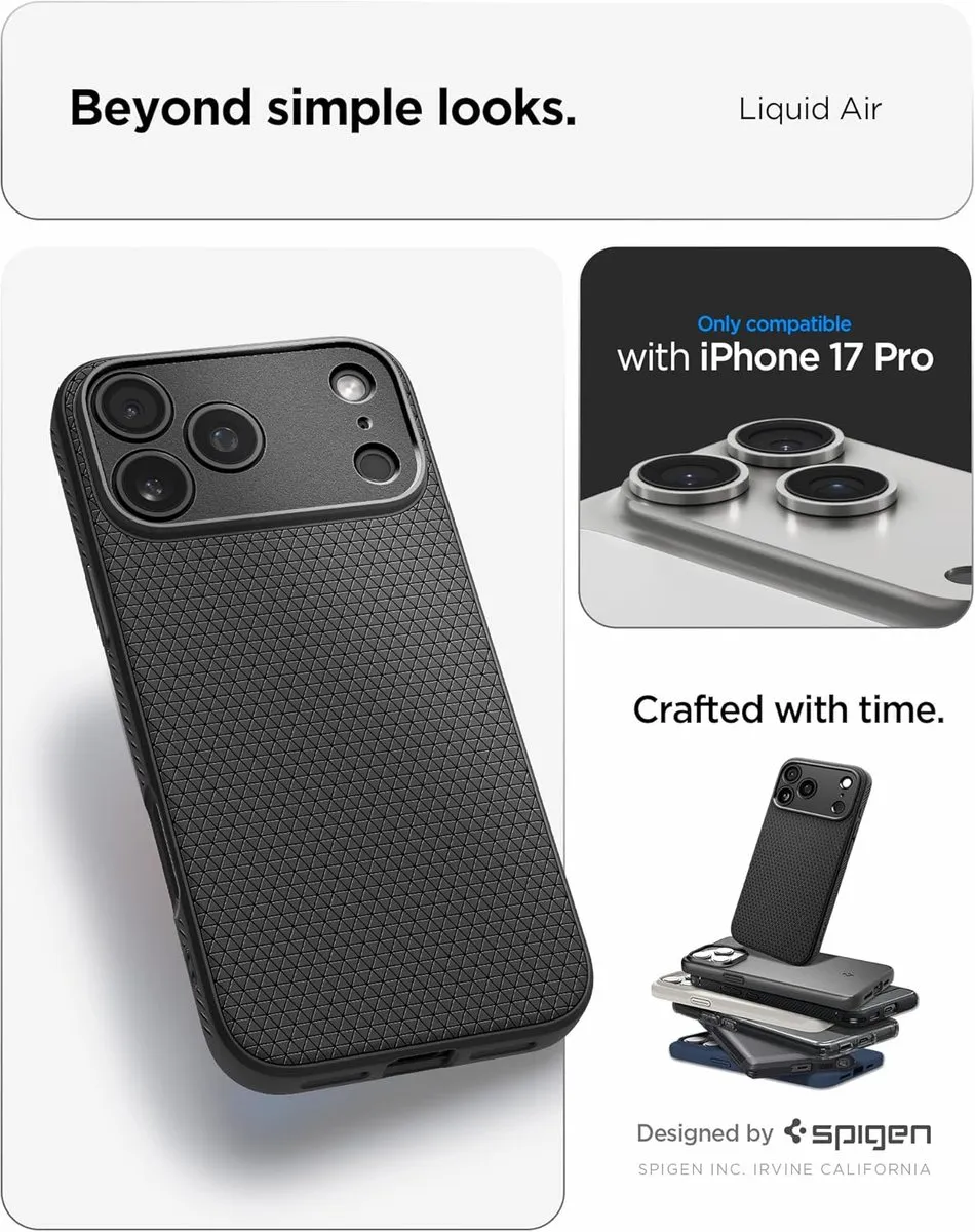 Spigen ACS06816 Back Cover Hoesje - iPhone 17 Pro - Zwart