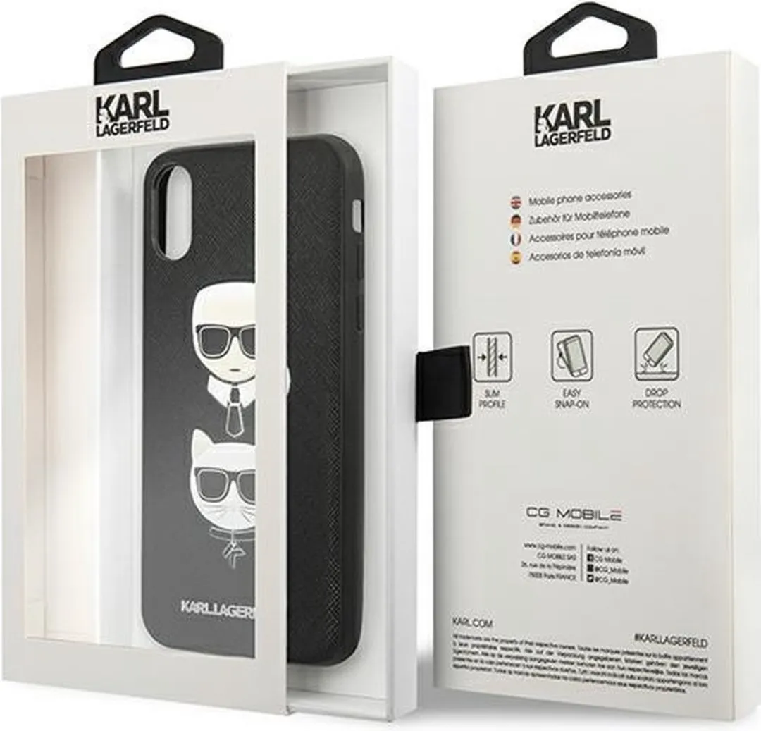 Karl Lagerfeld KLHCPXSAKICKCBK iPhone Hardcase - Zwart