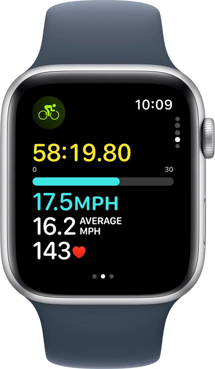 Apple Watch SE 2023 GPS 44mm Zilver Storm Blue