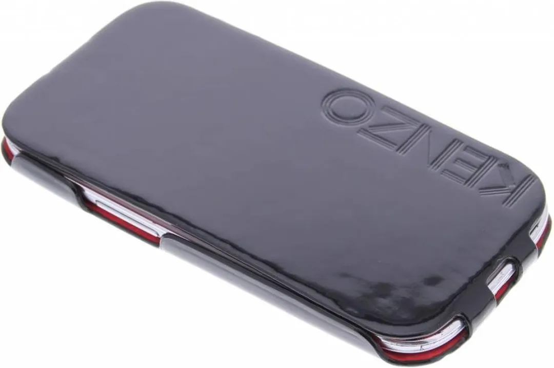 Kenzo Glanzend Lederen Flipcase - Samsung Galaxy S3 - Zwart