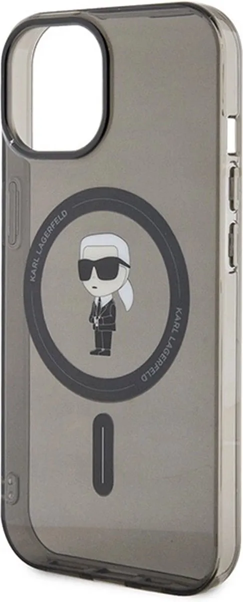 Karl Lagerfeld IML Ikonik MagSafe Hoesje - iPhone 15/14/13 - Zwart