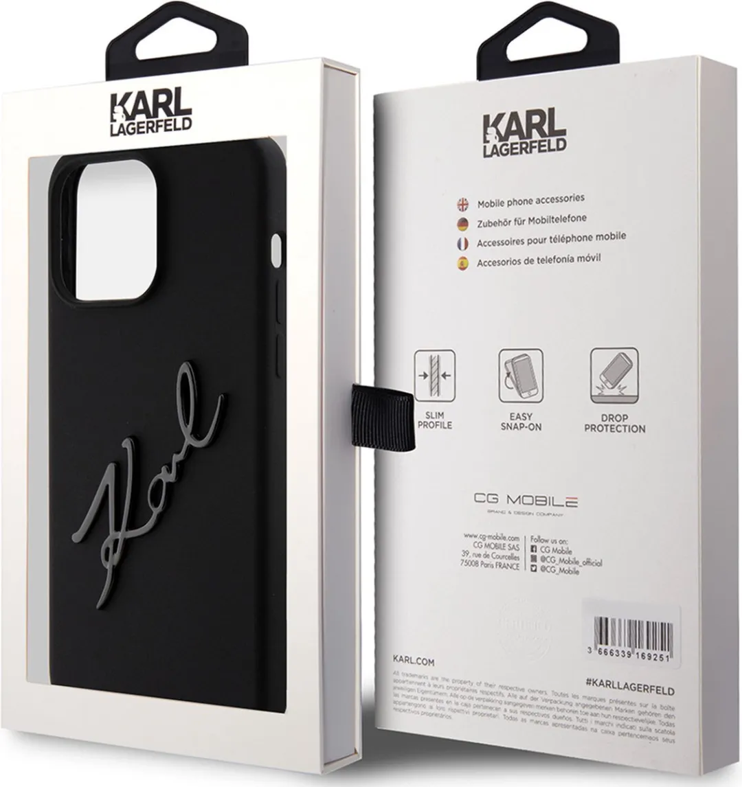Karl Lagerfeld Backcase Hoesje iPhone 15 Pro - Zwart - afbeelding 6 van 6