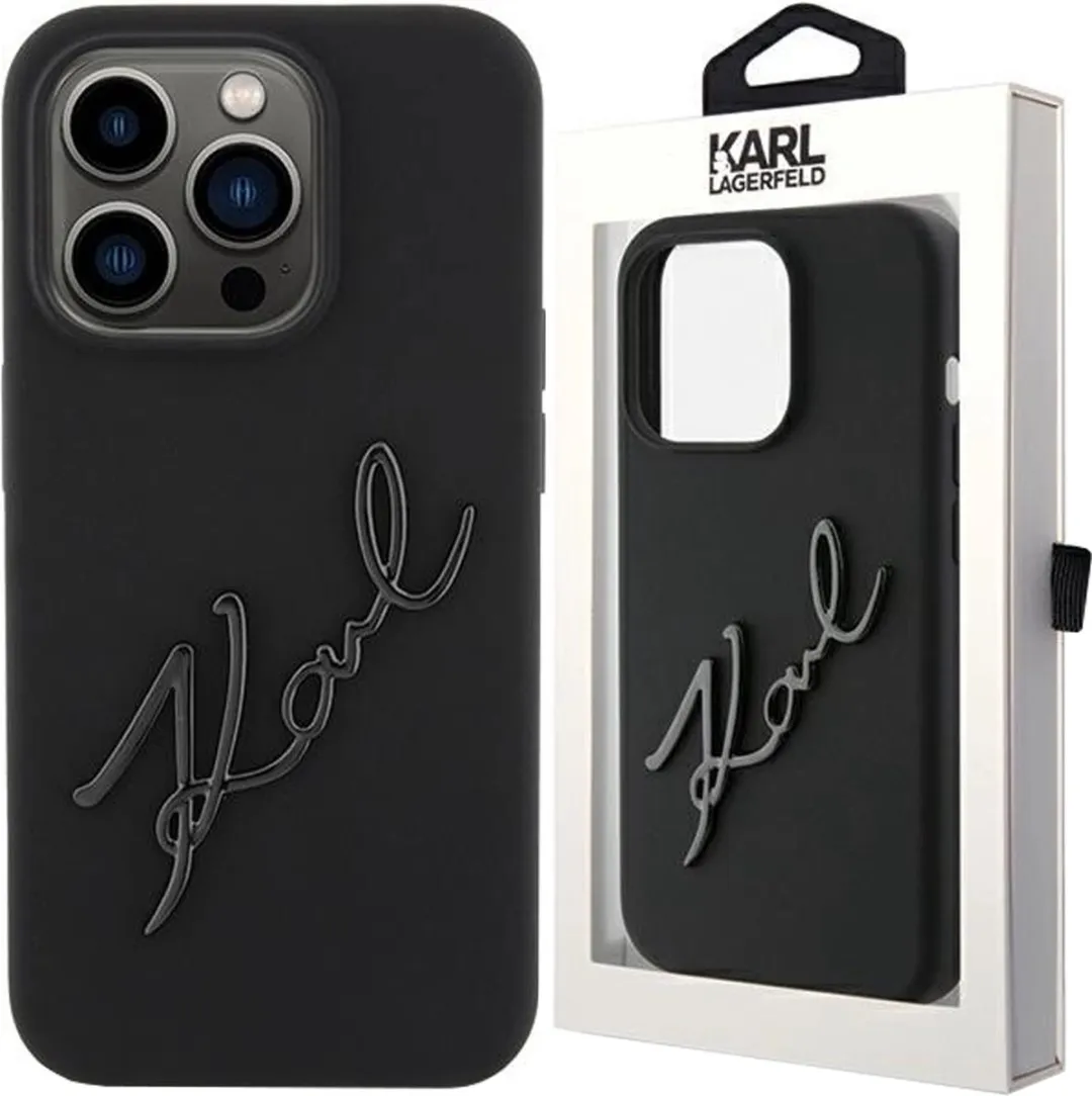 Karl Lagerfeld Backcase Hoesje iPhone 15 Pro - Zwart