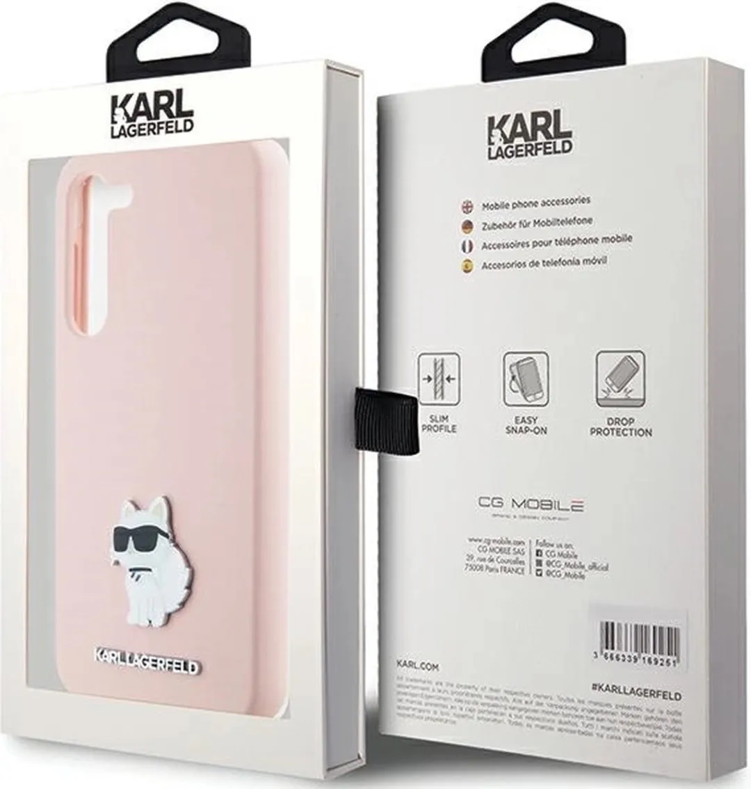 Karl Lagerfeld Choupette Siliconen Hoesje - Samsung Galaxy S23+ - Roze