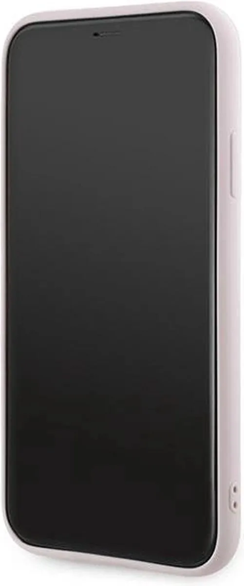 Karl Lagerfeld Diagonal Quilted Script Hoesje - iPhone 11/XR - Roze