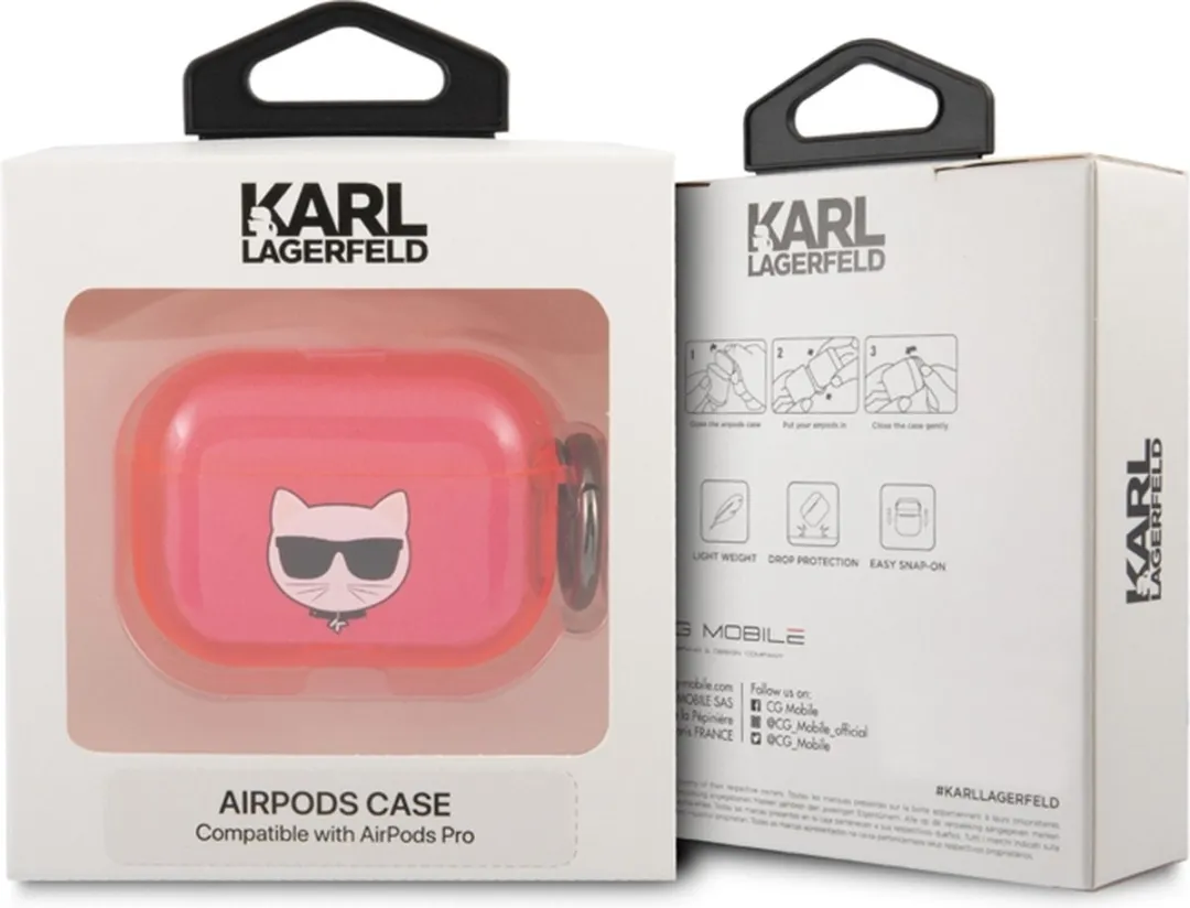 Karl Lagerfeld Choupette AirPods Pro Hoesje - Fuchsia - MPN 3666339009328