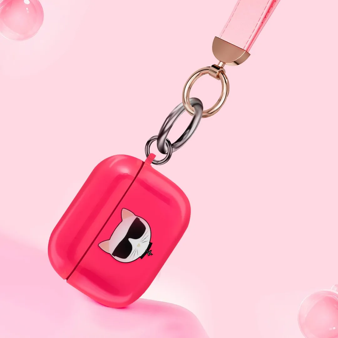 Karl Lagerfeld Choupette AirPods Pro Hoesje - Fuchsia - MPN 3666339009328