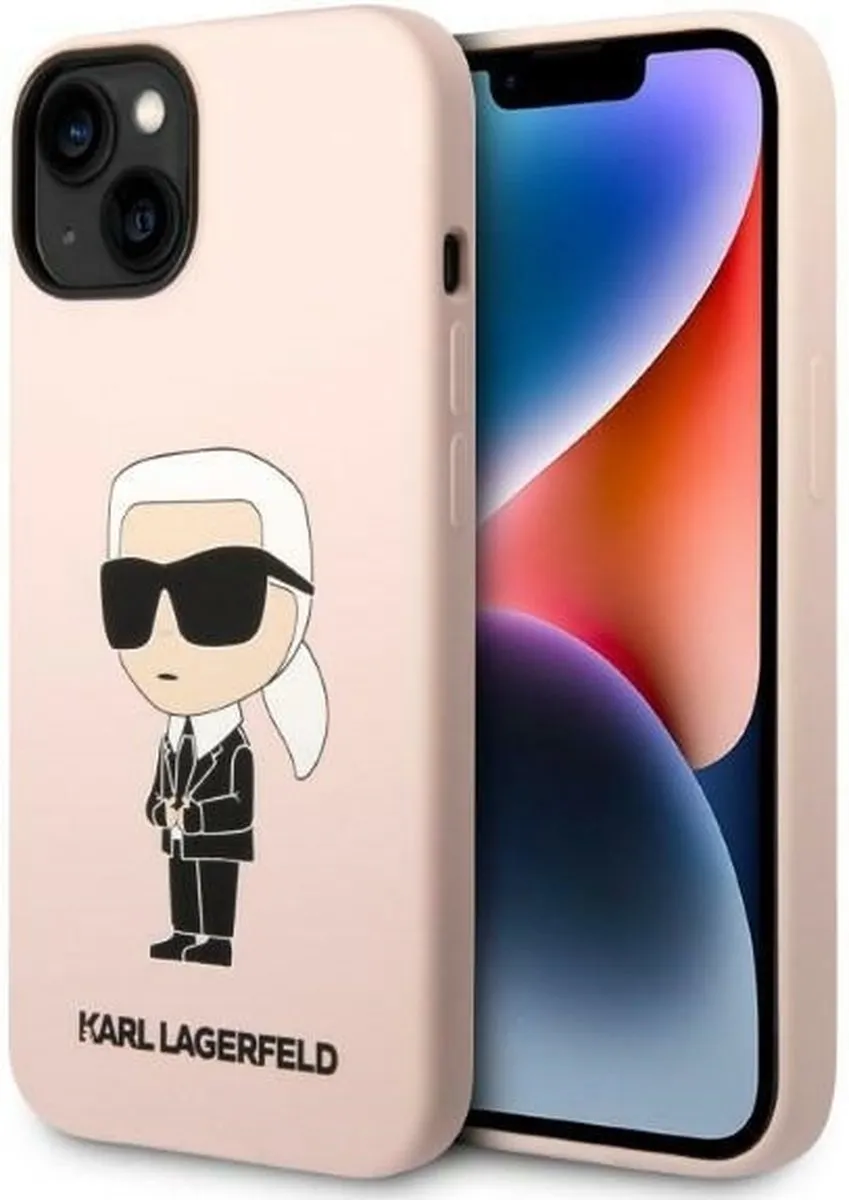 Karl Lagerfeld KLHCP14MSNIKBCP iPhone 14 Plus Hoesje - Roze