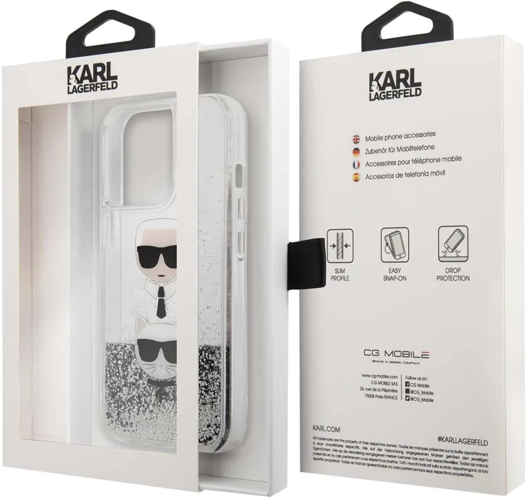 Karl Lagerfeld Romp iPhone 13 Pro KLHCP13LKICGLS - Zilver
