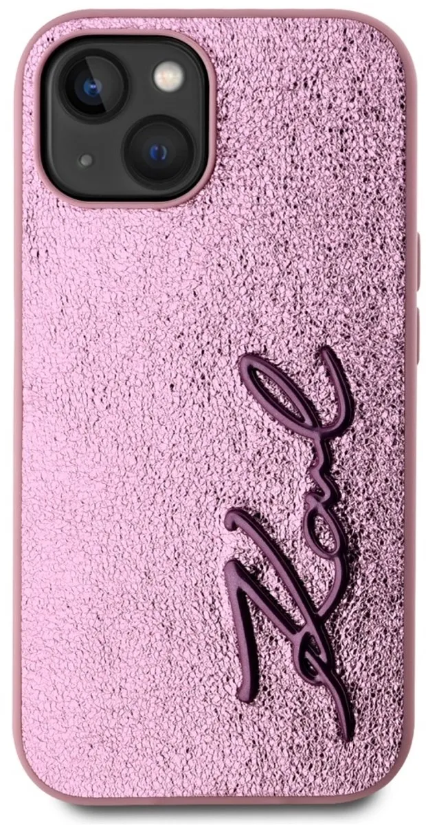 Karl Lagerfeld Gerimpeld Metalen Signature Case iPhone 15 - Transparent - afbeelding 6 van 6