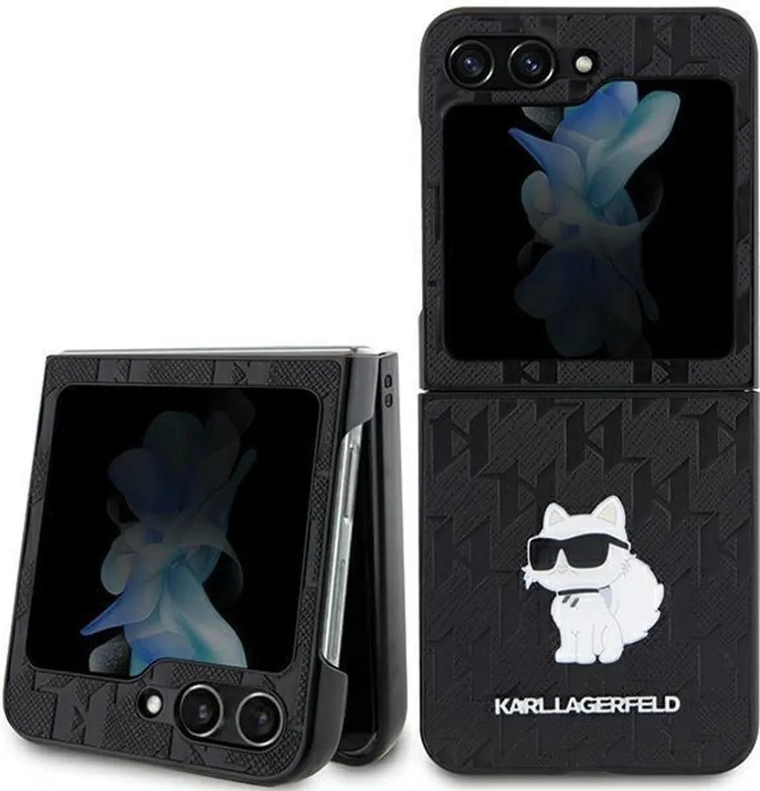 Karl Lagerfeld Saffiano Choupette Hoesje - Samsung Galaxy Z Flip 5 - Zwart