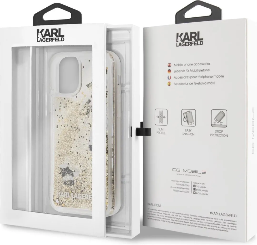 Karl Lagerfeld iPhone 11 Pro Hoesje - Zwart - Goud Floating Charms - KLHCN58ROGO