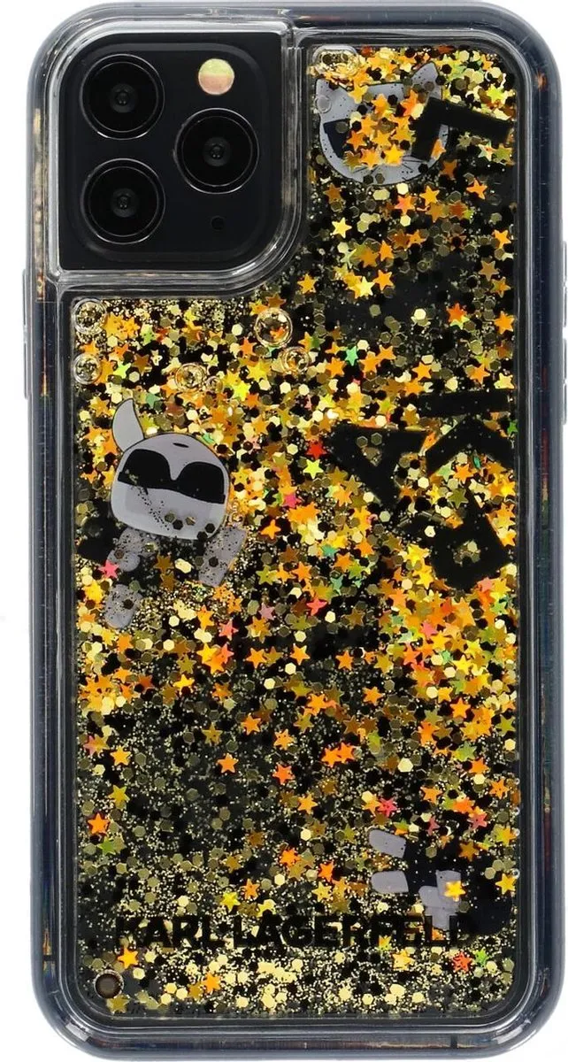 Karl Lagerfeld iPhone 11 Pro Hoesje - Zwart - Goud Floating Charms - KLHCN58ROGO - afbeelding 6 van 6
