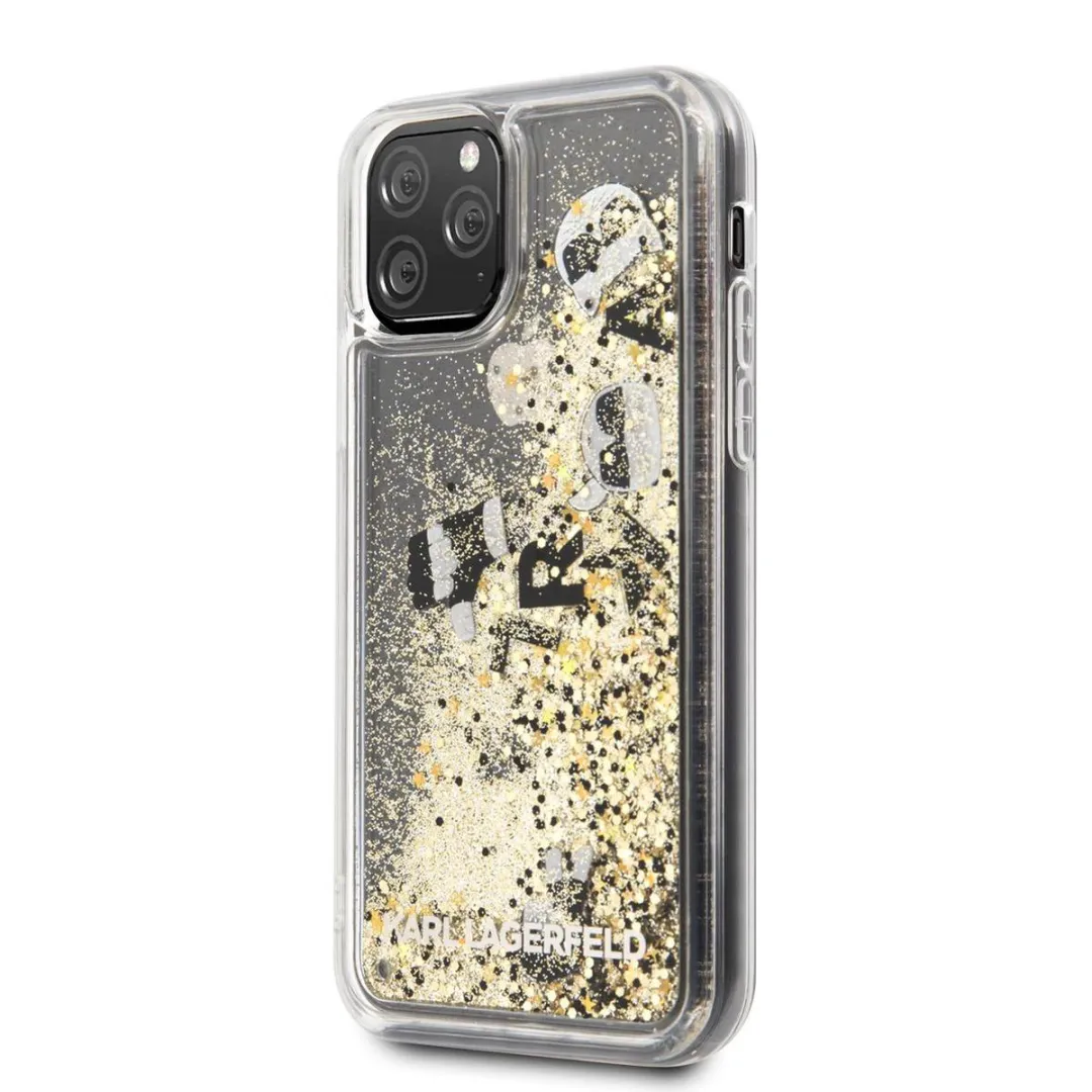 Karl Lagerfeld iPhone 11 Pro Hoesje - Zwart - Goud Floating Charms - KLHCN58ROGO
