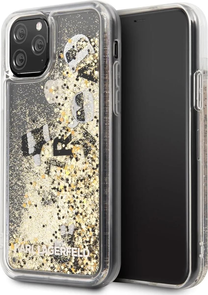 Karl Lagerfeld iPhone 11 Pro Hoesje - Zwart - Goud Floating Charms - KLHCN58ROGO