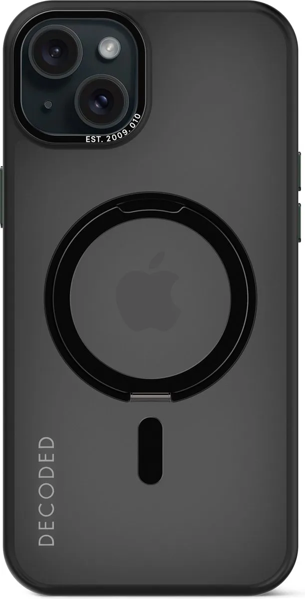 Decoded 360° Stand Case D24IPO15PLLSBC1FK - iPhone 15 Plus - Transparant Zwart
