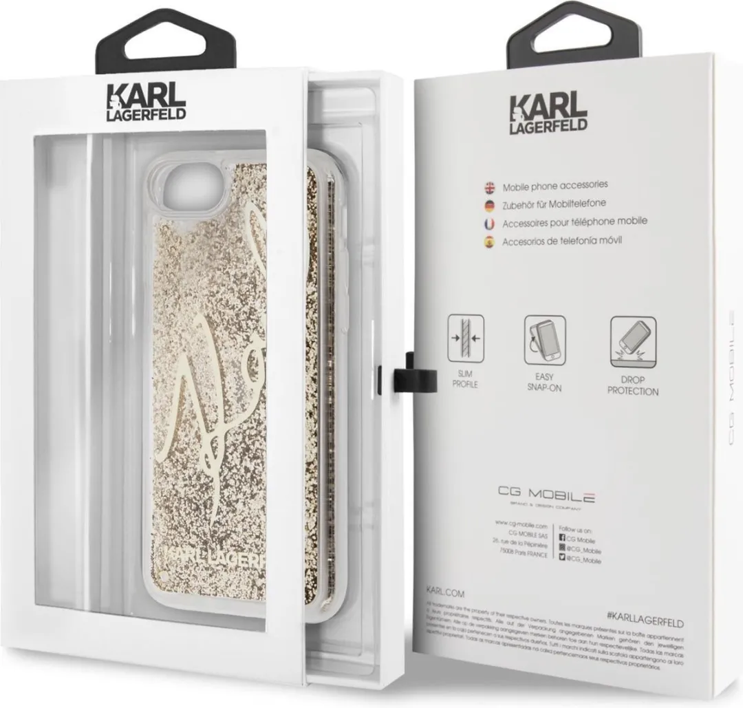 Karl Lagerfeld iPhone SE/8/7/6 Backcase - Glitter Goud