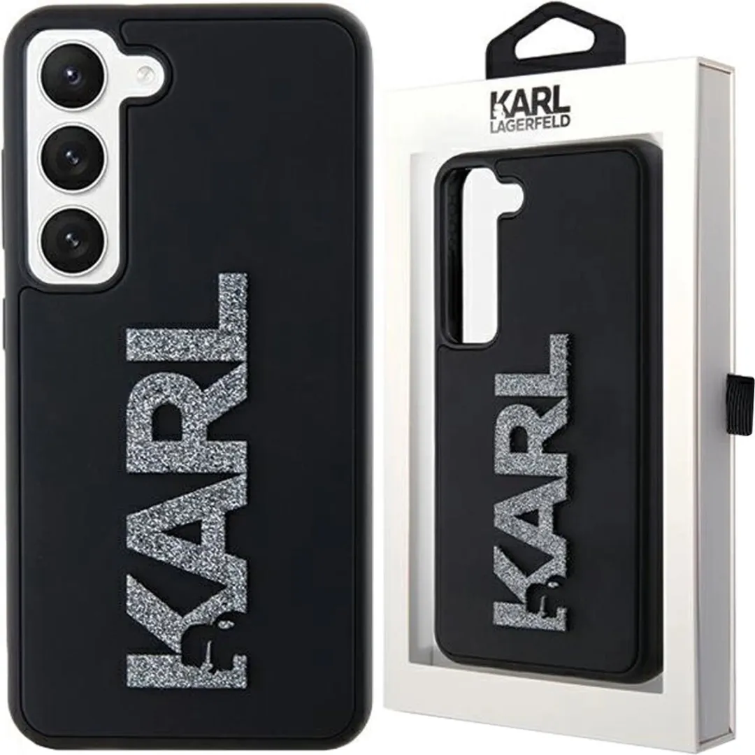 Karl Lagerfeld 3D Glitter Back Case S24 - Zwart - afbeelding 6 van 6