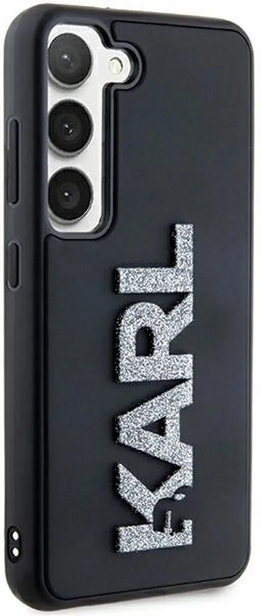 Karl Lagerfeld 3D Glitter Back Case S24 - Zwart