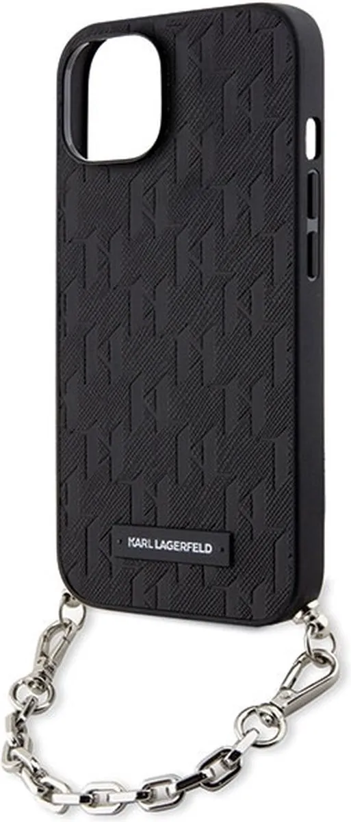 Karl Lagerfeld Saffiano Monogram iPhone 14 Hoes - Zwart - afbeelding 6 van 6