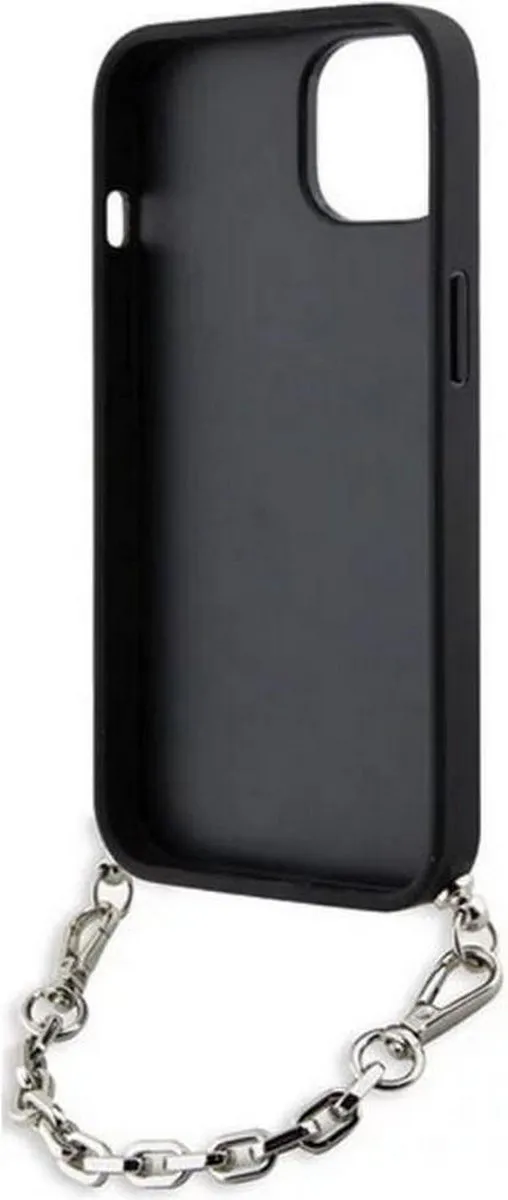 Karl Lagerfeld Saffiano Monogram iPhone 14 Hoes - Zwart