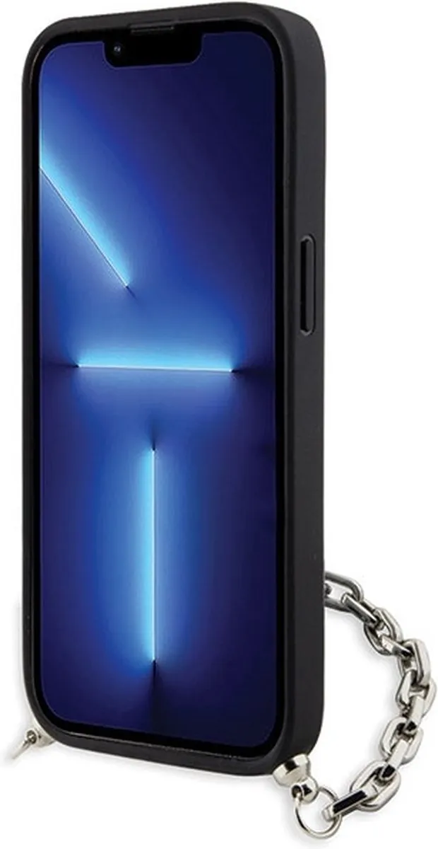 Karl Lagerfeld Saffiano Monogram iPhone 14 Hoes - Zwart