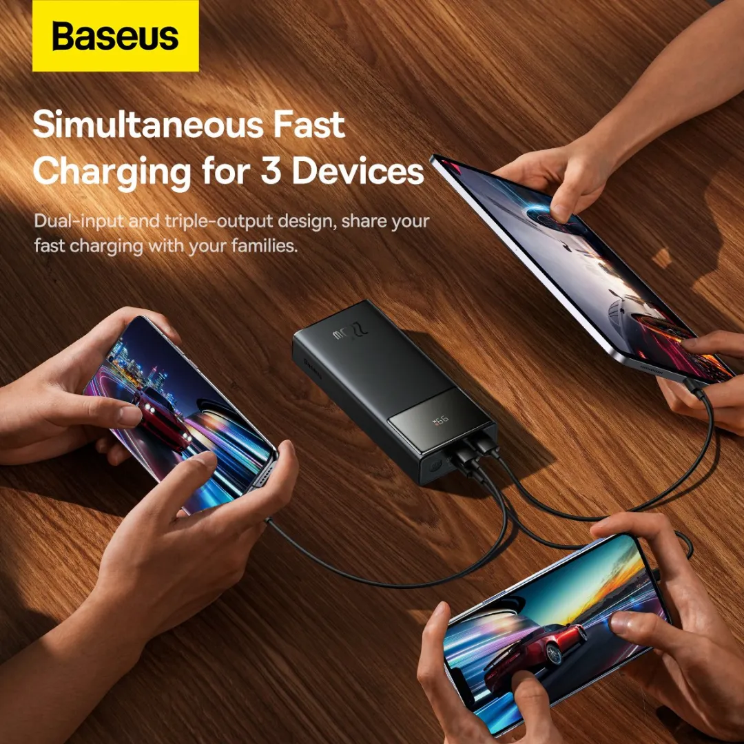 Baseus PPXJ080001 PowerBank 20.000mAh - 22,5W - 4x USB - Zwart
