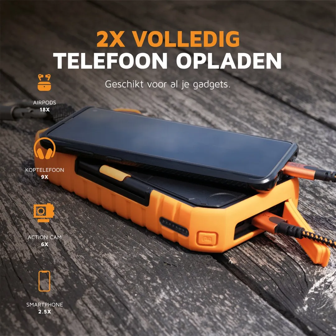 Xtorm Powerbank Zonneenergie XR203 10000mAh - 20W - Zwart - afbeelding 6 van 6