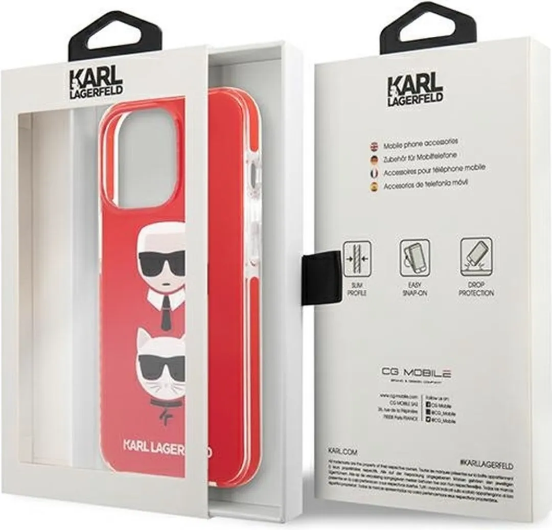 Karl Lagerfeld KLHCP13LTPE2TR iPhone 13 Pro Hoesje - Rood