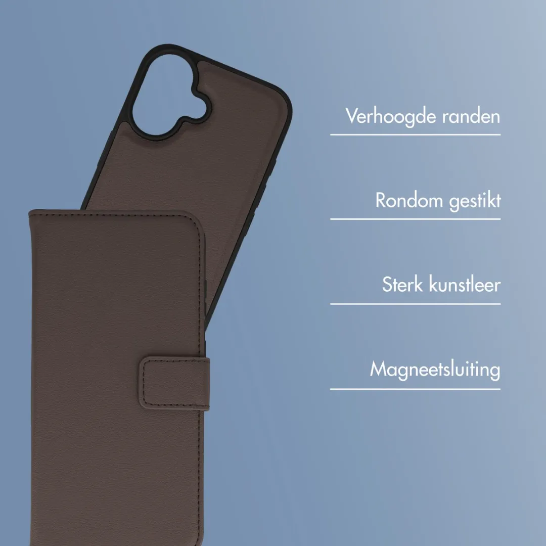 Imoshion iPhone 16 Hoesje 2-in-1 Bookcase - Bruin